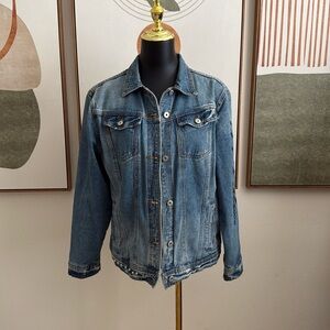 Boom Boom Jeans Patched Studded Denim Jacket